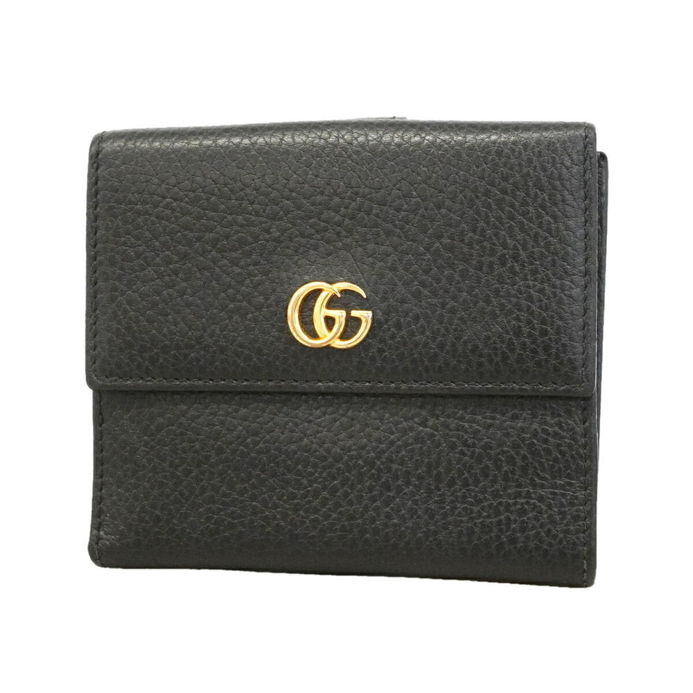 Gucci GG Marmont Wallet 4561122 Leather Black Women's